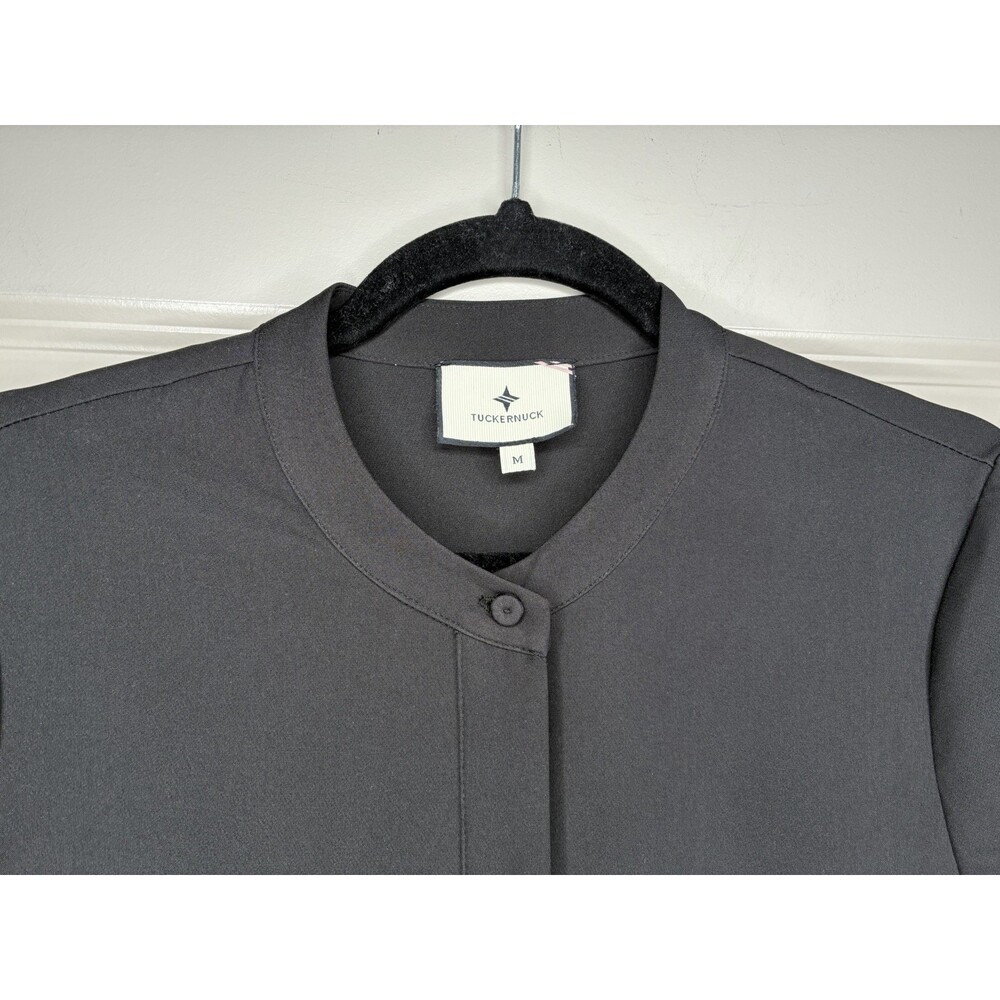 Tuckernuck Black Stretch Crepe Royal Shirt Dress in Black Size Medium - Picture 4 of 8